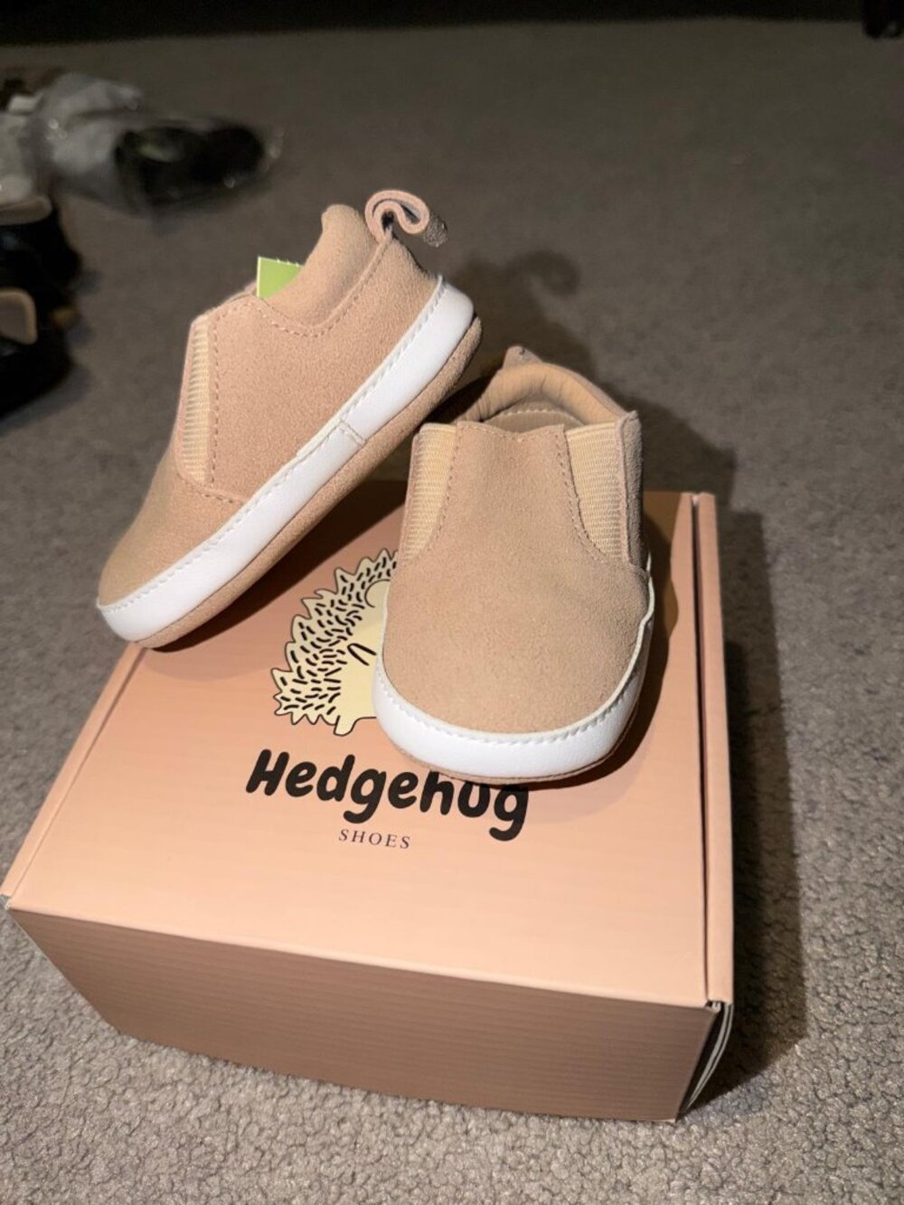 Hedgehug Beige Baby Slip-On Sneakers Sizes 1–4